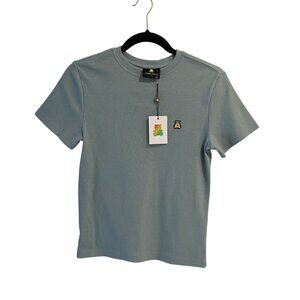 Teddy Fresh Green Classic Washed Rib Easy T-Shirt Embroidered Bear Logo Size M